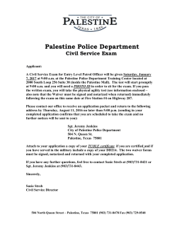 Palestine Police Department Civil Service Exam
