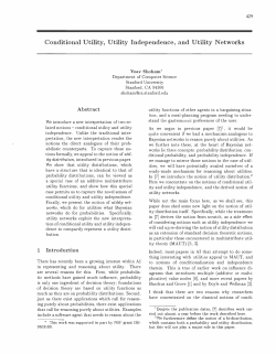 Conditional Utility, Utility Independence, and Utility Networks Yoav