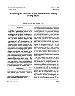 Predicting the intention to eat healthier food
