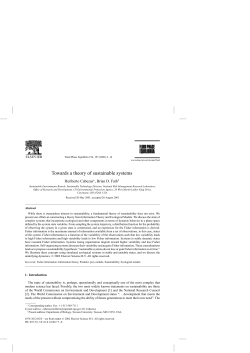 Towards a theory of sustainable systems