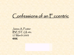 Confessions of an Eccentric