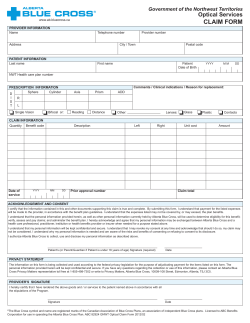 claim form - Alberta Blue Cross