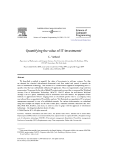 Quantifying the value of IT-investments