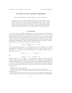 ON RATES IN MEAN ERGODIC THEOREMS Alexander Gomilko