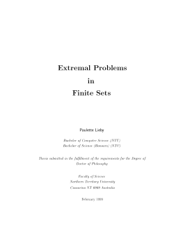 Extremal Problems in Finite Sets