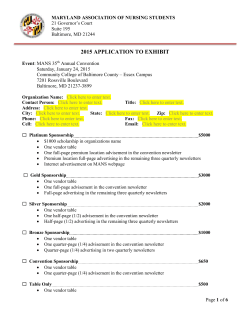 2015 application to exhibit - Maryland Association of Nursing Students