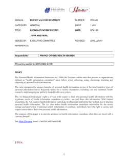 Breach of Patient Privacy FIPPA and PHIPA