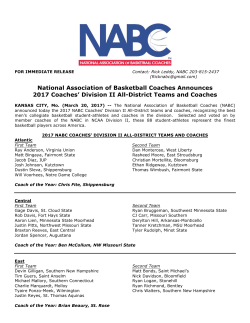National Association of Basketball Coaches Announces 2017