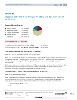 Grade 1 Mathematics Module 6, Topic D, Lesson 19