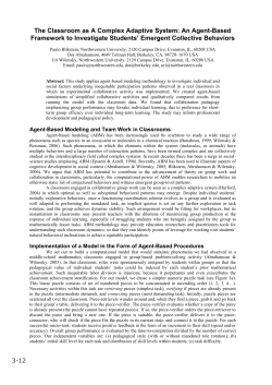 The Classroom as A Complex Adaptive System