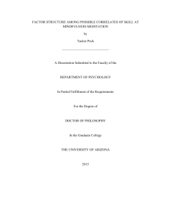 FACTOR STRUCTURE AMONG POSSIBLE CORRELATES OF