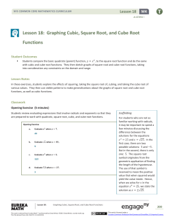 Algebra I Module 4, Topic C, Lesson 18: Teacher Version