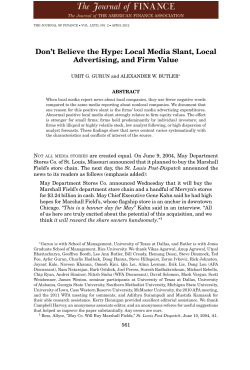 Don`t Believe the Hype: Local Media Slant, Local Advertising, and