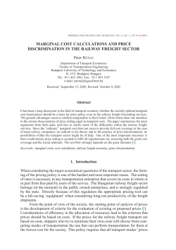 marginal cost calculations and price discrimination in the railway