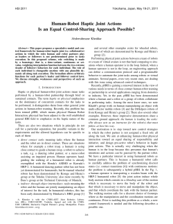 Human-Robot Haptic Joint Actions Is an Equal Control