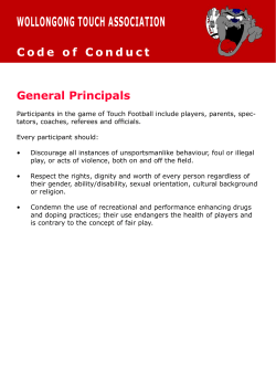 Code of Conduct - Wollongong Touch Association
