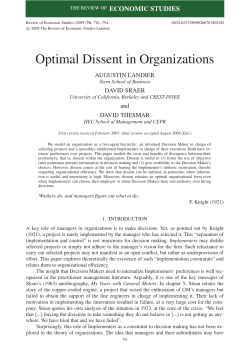 Optimal Dissent in Organizations - Faculty Directory | Berkeley-Haas