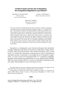 Conflict Frames and the Use of Deception