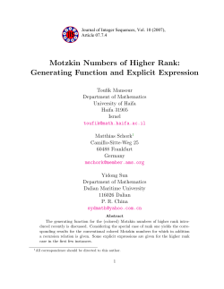 Motzkin Numbers of Higher Rank: Generating Function and Explicit