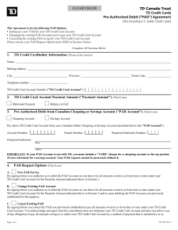 PAD - TD Canada Trust