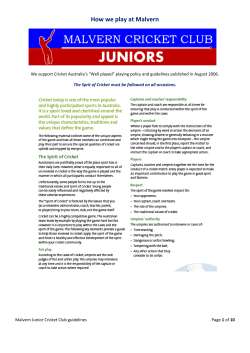 In the Junior Years (U11 &ndash; U13)