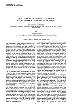 an integer programming approach to school district financial