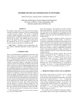 Distributed Min-Max Optimization in Networks