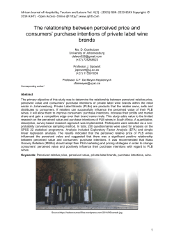 The relationship between perceived price and consumers` purchase