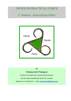 Demystification of Ethics