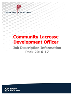 Community Lacrosse Development Officer Job description