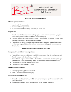 BEE Lab Expectations - BEE Lab Research Group