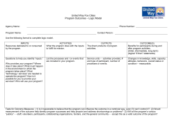 Outcomes Logic Model for Innovative Grants