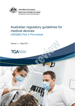 Australian regulatory guidelines for medical devices