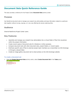 Document Sets Quick Reference Guide