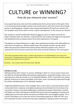 CULTURE or WINNING? - Australian Rugby Union