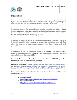 admission guidelines - The University of Akron