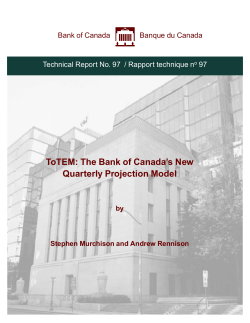 ToTEM: The Bank of Canada`s New Quarterly Projection Model