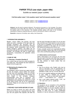 Paper Title (use style: paper title)