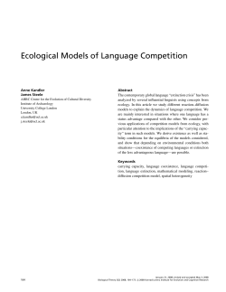 Ecological Models of Language Competition