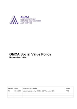 GMCA Social Value Procurement Policy Nov 14