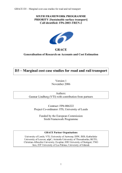 D3 &ndash; Marginal cost case studies for road and rail transport