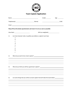 Team Captain Application
