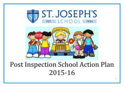 St Joseph`s School and Nursery Post Inspection ACTION Plan 2015
