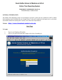 Online Time Reporting System - UCLA Health