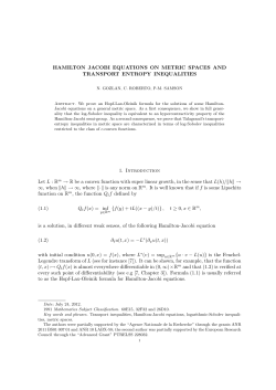 HAMILTON JACOBI EQUATIONS ON METRIC SPACES AND