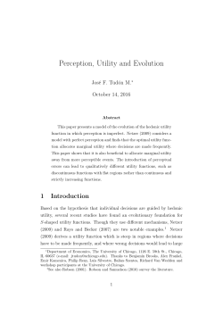 Perception, Utility and Evolution