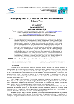 Investigating Effect of Oil Prices on Firm Value with Emphasis on