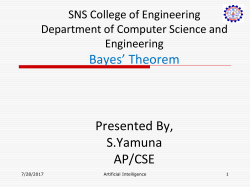 Bayes` Theorem - SNS Courseware