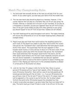 Match Play Championship Rules