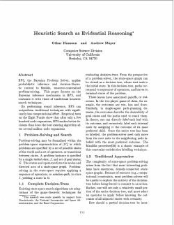 Heuristic Search as Evidential Reasoning*